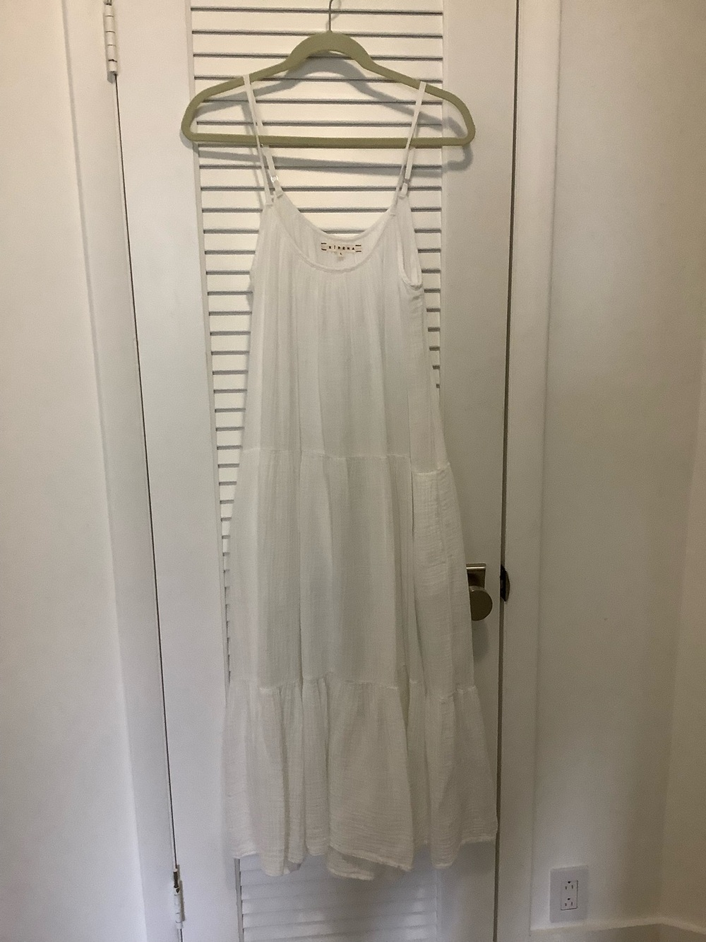 Xirena White Gauze Tiered Maxi Strappy Sundress